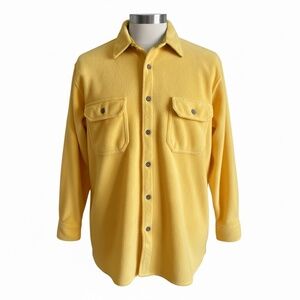 MARK ALEXANDER SPORT Mens XL Fleece Bright Yellow Shacked Shirt Jacket Pockets